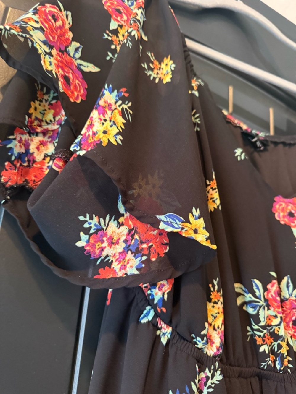 Torrid Floral Dress | Size 0 (Large) | Black Multicolor - Picture 4 of 5